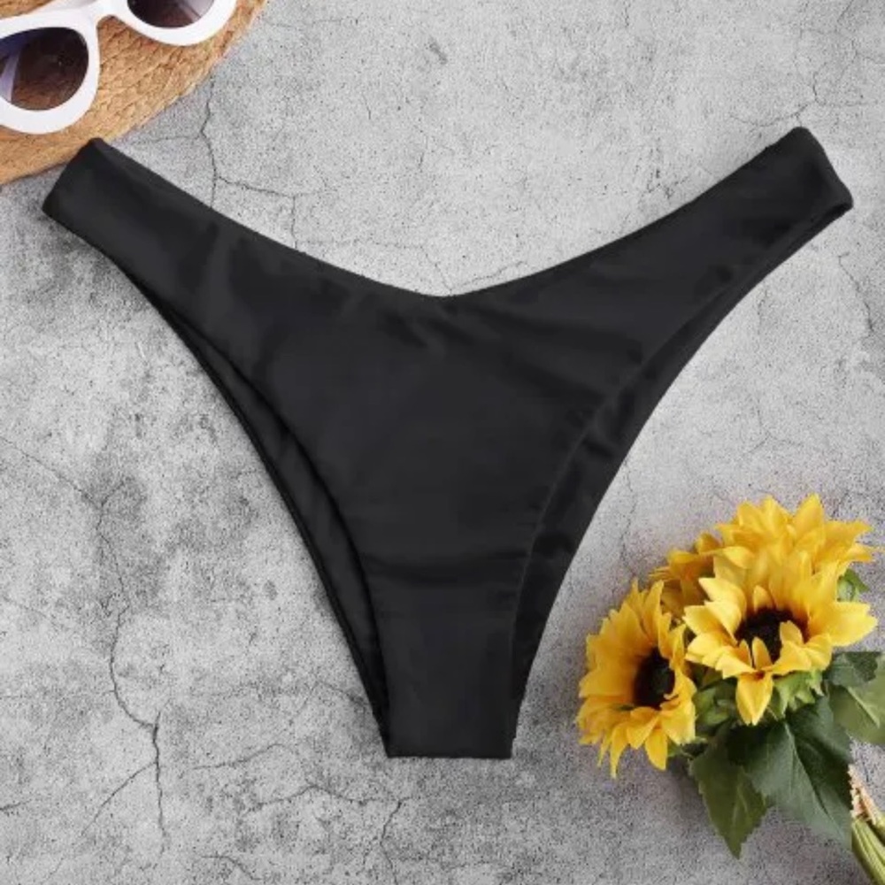 High Leg Plain Bikini Bottom